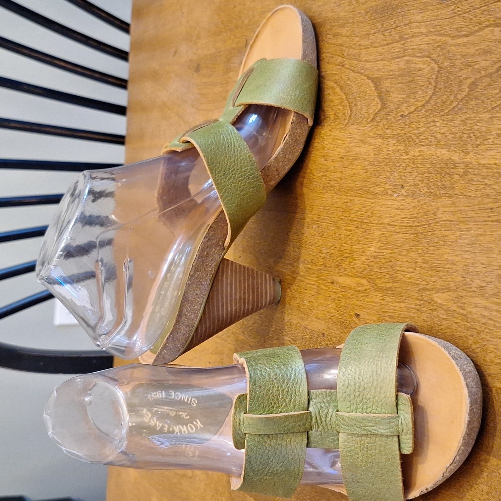 Kork-Ease Green Leather Sandals